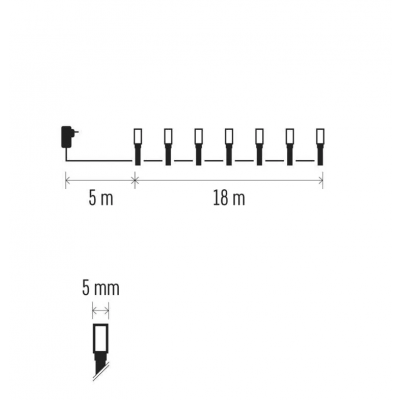 Lampki choinkowe 180 LED 18m 8 programów EMOS D4AM09 (D4AM09)